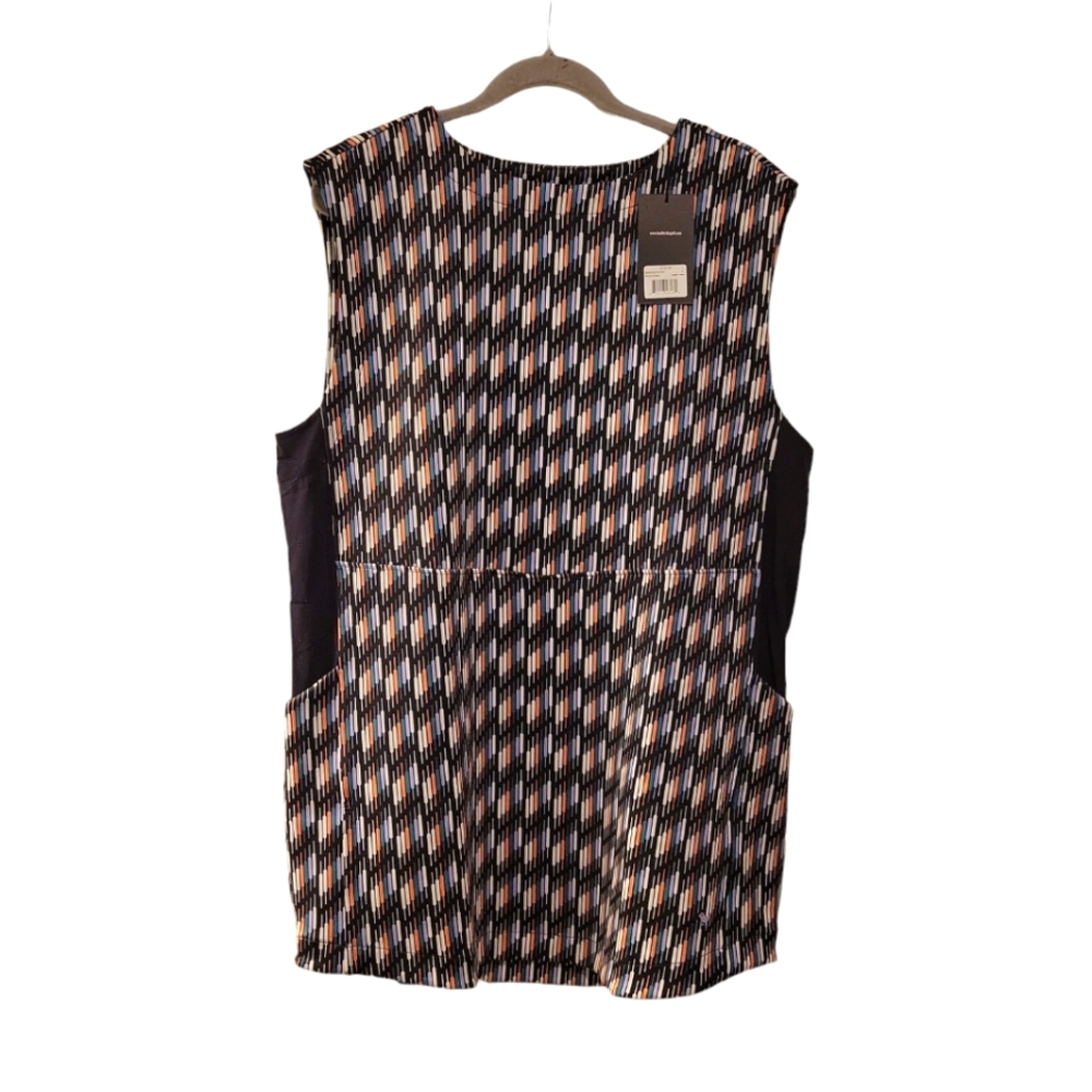 Bad Birdie, NWT, Mirabel Dress, Cattail- Multi, Mesh on Sides w/ Pocket, Women L